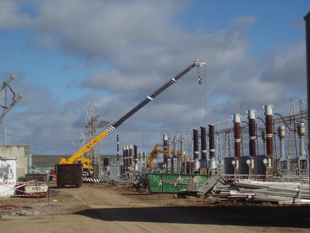 Switchyard materials being dismantled and separated