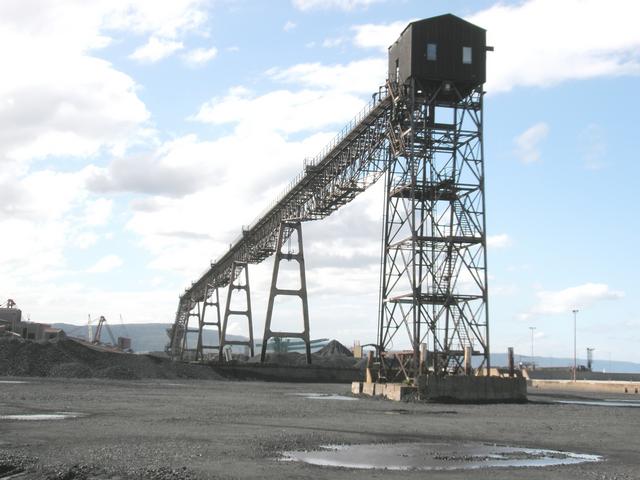 Explosive demolition of the Port Kembla Coal Terminal skyline conveyor