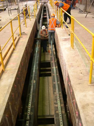 Linear bearing rails installed at the BHP Port Kembla Tin Mill